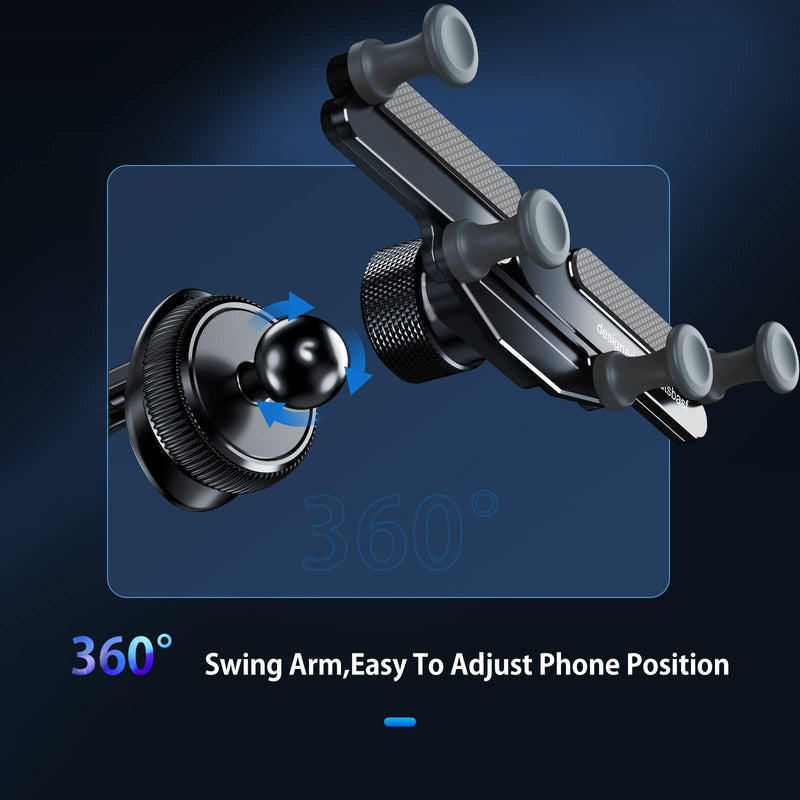 OATSBASF Metal Car Vent Phone Mount Gravity Cell Phone Holder for iPhone | Foldable Design, Never Blocking Vent, Hands Free Universal Extension Clip Air Phone Holder Fit for All Phone Models X03