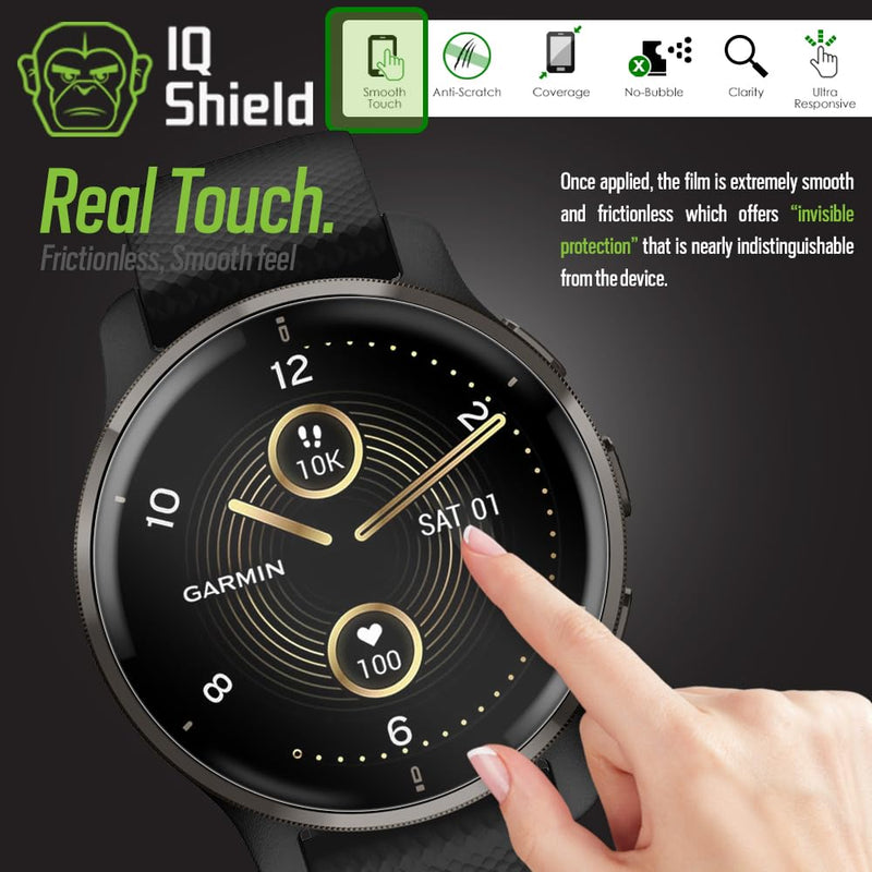 IQShield Screen Protector Compatible with Garmin Venu 2 Plus (6-Pack) Anti-Bubble Clear TPU Film