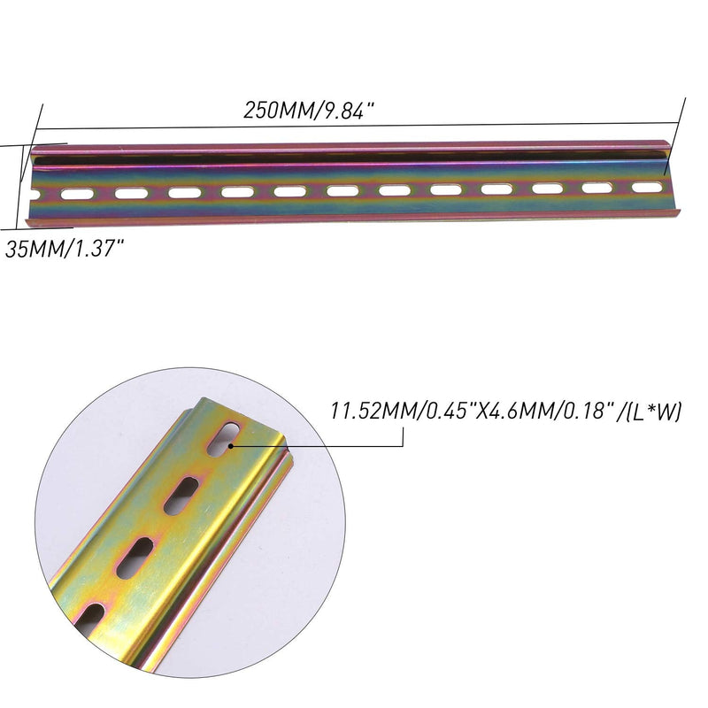 Taiss 3 x 25 cm DIN rail high-quality colour steel DIN rail for distribution cabinet control cabinet, 35 mm wide, 7.5 mm high, 250 mm long, 250 mm