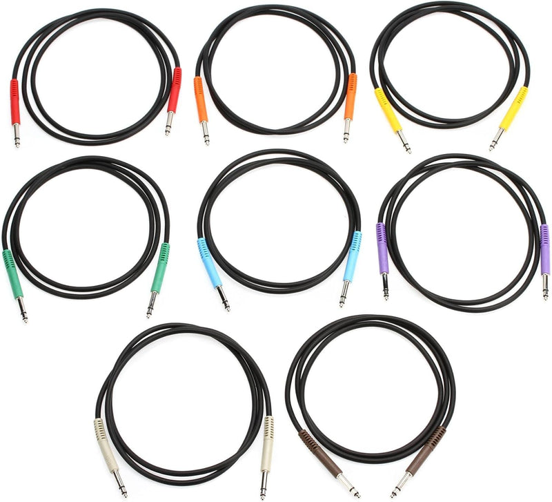 Hosa TTS-890 Balanced Patch Cables, TT TRS to Same, 3 Feet