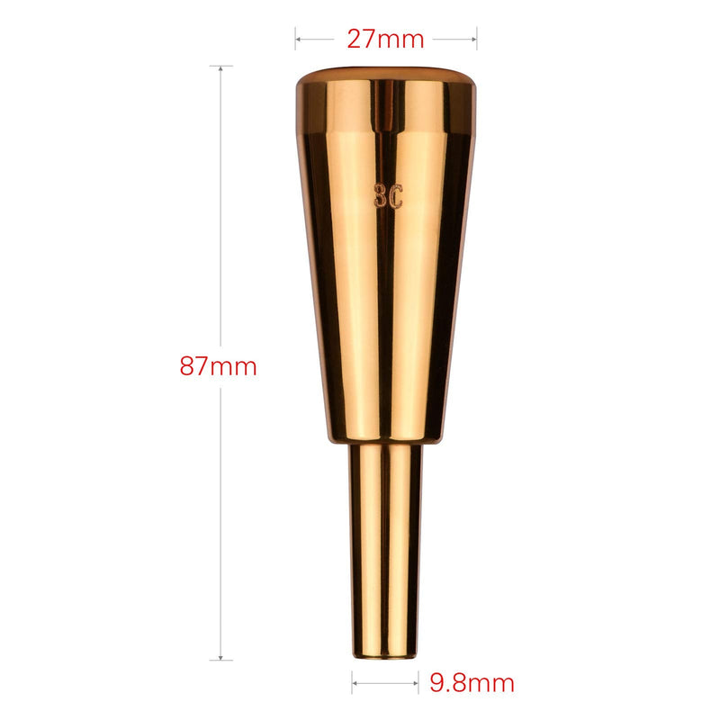 3C Trumpet Mouthpiece Megatone Thickened Heavier Mouthpiece Instrument Accessory with Bright Color for Standard Trumpets