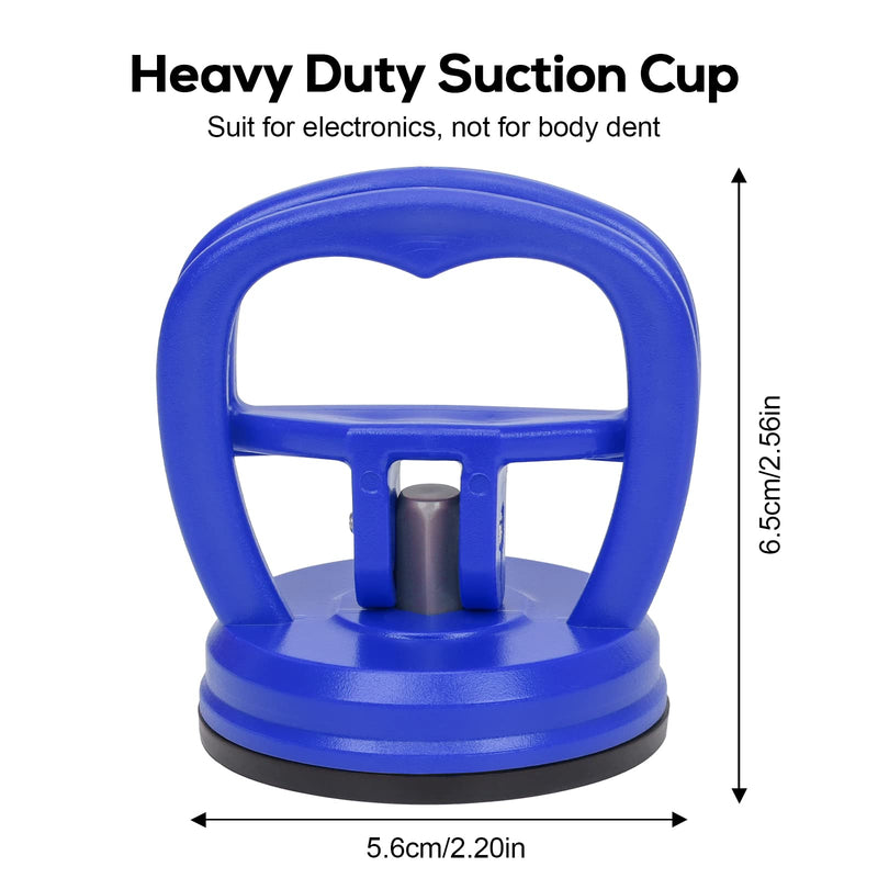 STREBITO Suction Cups Heavy-Duty 2 Pieces Screen Suction Cups Tool for iMac, iPhone, MacBook, iPad, TV, Phone, Laptop, Computer, Tablet, LCD Screen Remover, Small Dent Puller Blue