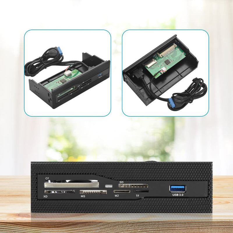 Zopsc Computer Front Panel USB 2.0 PC Internal Card Reader PC Dashboard Fits 5.25 inch Drive Bay, Support M2, MS, XD, CF, TF Card