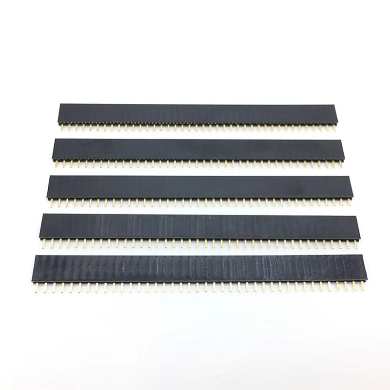 Pack of 10 1 x 40 pin PCB female connector, 2.54 mm single row socket plug, single row needle length 11 mm, plastic length 8.5 mm, 40-pin plug, suitable for DIY enthusiasts