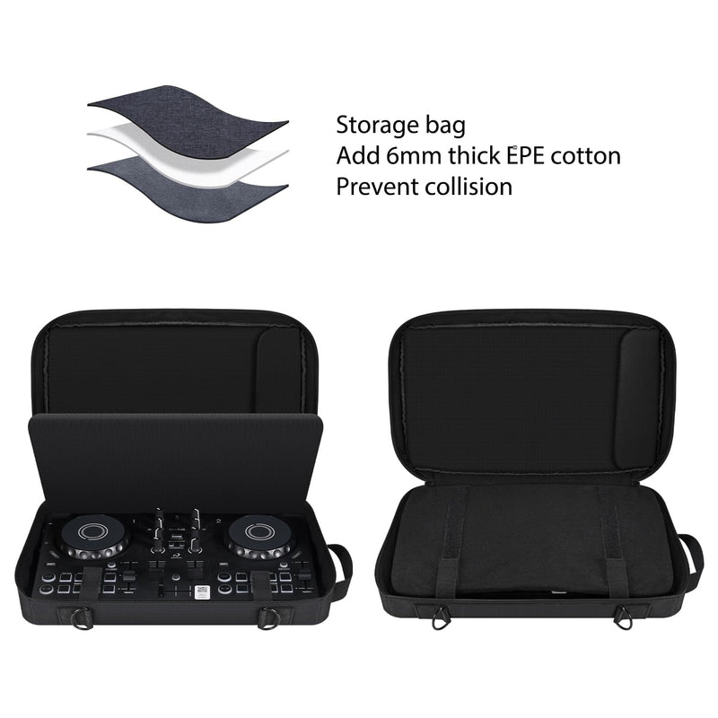 Suitable for AlphaTheta DDJ-FLX2, Pioneer DDJ-200/WeG04, Hercules Inpulse 200/MK2 and other models of disc players, portable adjustable shoulder strap must travel large capacity storage bag