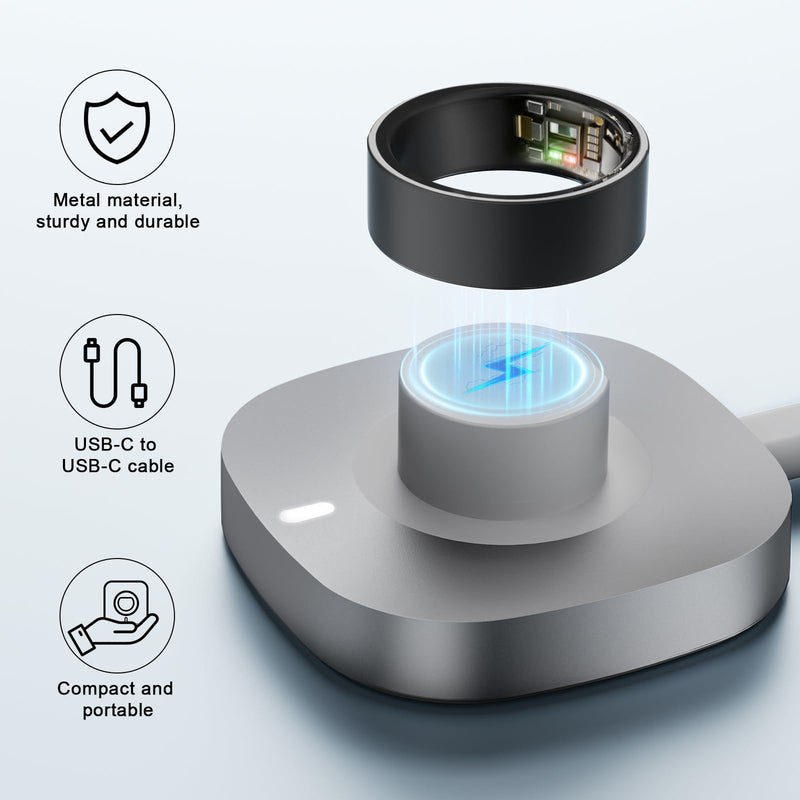 Charger Compatible with Ultrahuman Ring Size 6 | Fast Charging Dock Portable Charger with USB-C Cable for Ulrahuman Ring Air (Not Compatible with Ultrahuman Ring Pro)