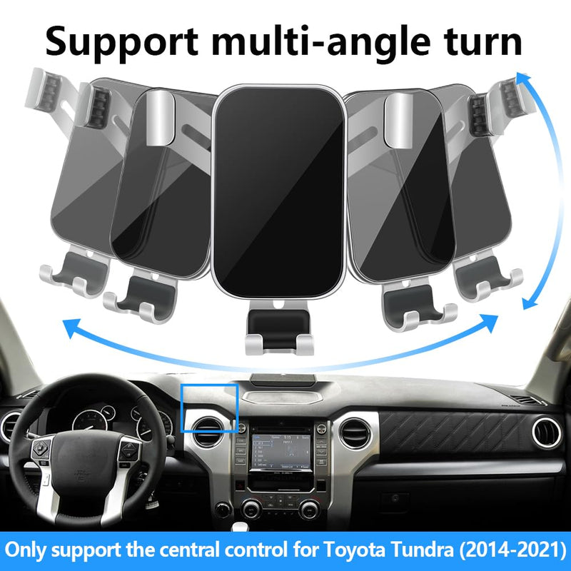 Car Phone Holder for Toyota Tundra 2014 2015 2016 2017 2018 2019 2020 2021 Auto Interior Accessories Best Cell Phones Mount Cellphone Mobile Cradle Charging Navigation Bracket Air Vent Stand for Toyota Tundra 2014-2021