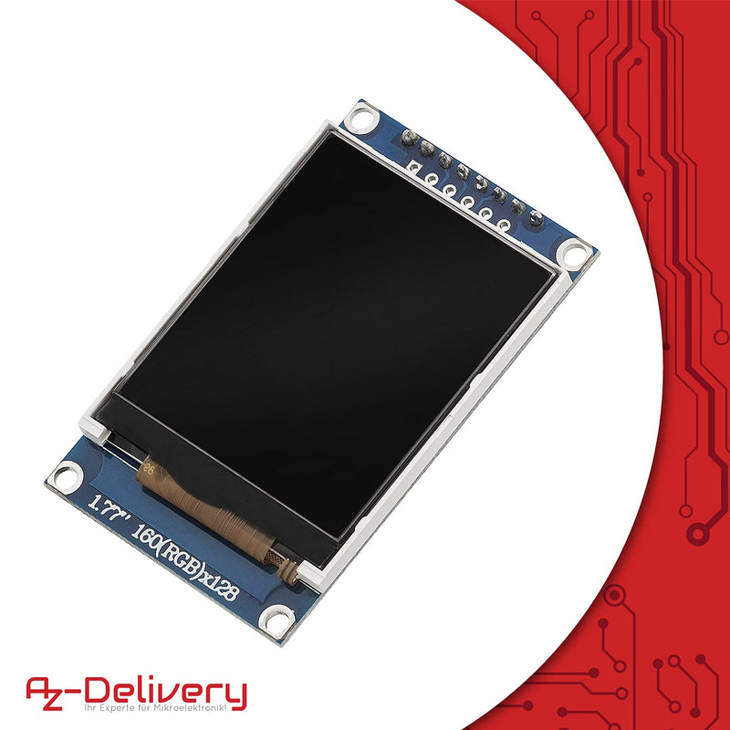 AZDelivery ⭐⭐⭐⭐⭐ SPI 1.77 inch TFT Display 128X160 Pixels 1 x TFT Display