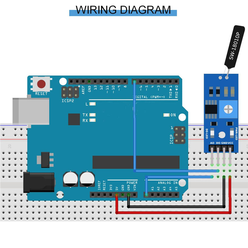 [AUSTRALIA] - Youmile 10pcs High Sensitive Vibration Switch Sensor Module SW-18010P Alarm Sensor Module Vibration Module with DuPont Cable for Arduino 
