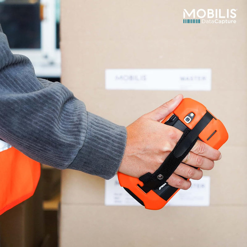 MOBILIS Rugged Case for Zebra TC51 - TC52 - TC56 - TC57 with Hand Strap | Shockproof Military Grade Drop Protection Cover made with Recycled Materials Neon Orange