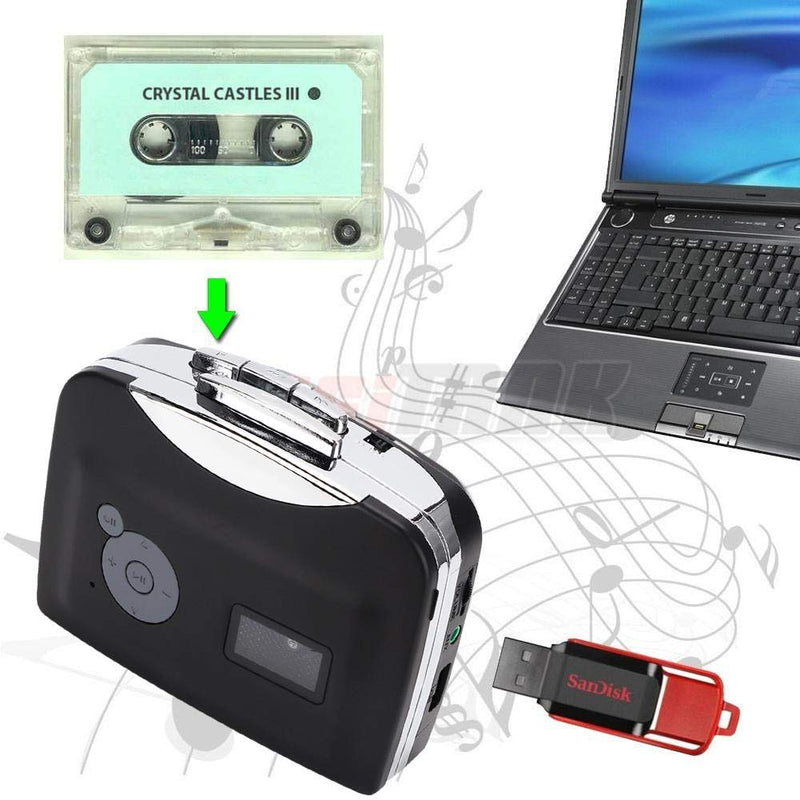 [AUSTRALIA] - Cassette to MP3 Converter Stereo USB Cassette Digital Tape MP3 with Headphones for Computer, Speaker, Transfer to Mobile Phone, for iPod, etc. 