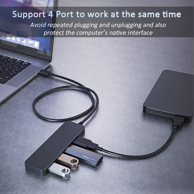 USB 3.0 Hub, VIENON 4-Port USB Hub USB Splitter USB Expander for Laptop, Xbox, Flash Drive, HDD, Console, Printer, Camera,Keyborad, Mouse Expand 4 USB
