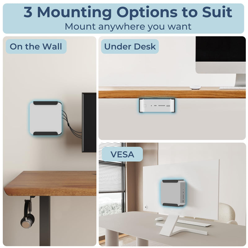 Mini PC Vesa Mount Compatible with Beelink GTi12, GTi13, GTi14, GTi12 Ultra, GTi13 Ultra, GTi14 Ultra Mini PC, Vesa/Wall/Under Desk, Mount for Beelink, Easy to Install, with Holder, Black