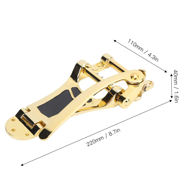 Guitar Vibratos, Guitar Tremolo Unit Vibrato Bridge Guitar Tailpiece Replacement with Hand Crank Stringed Instrument Accessories(Gold) Gold