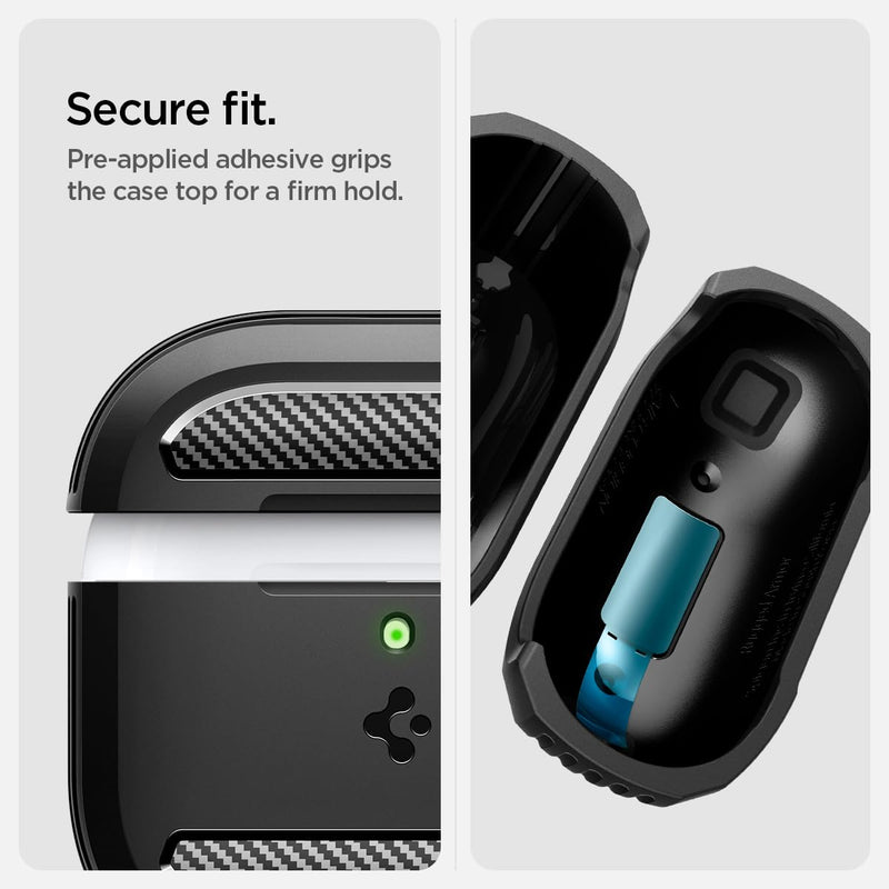 Spigen Rugged Armor Pro Designed for Apple Watch Case with Band 45mm/44mm and AirPods 4 Case Bundle - Black