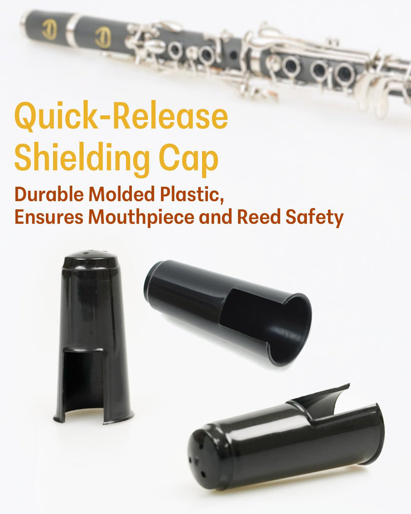 Libretto Clarinet Mouthpiece Kit, Giftable Standard Mouthpiece Set: ABS Mouthpiece, Plastic Cap, Silver Lacquered Ligature. Finely Designed for Beginner and Student.