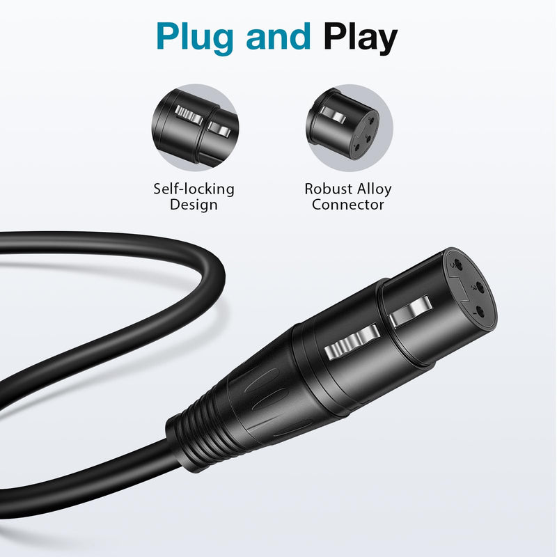 [AUSTRALIA] - InnoGear XLR Microphone Cables, 15 Feet 2 Pack Oxygen-Free Copper Male to Female 3-Pin Balanced XLR Mic Cables Cord for Speaker Podcast Audio Mixer DMX Effector Amplifier Sound Card, Black 