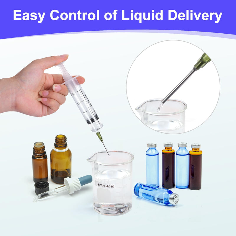Pack of 10 20 ml Colostrum Syringe, Plastic Syringe with Blunt Needle, Reusable Syringes with Cap for Measuring Liquids, Scientific Laboratories, Pet Feeding, Industry
