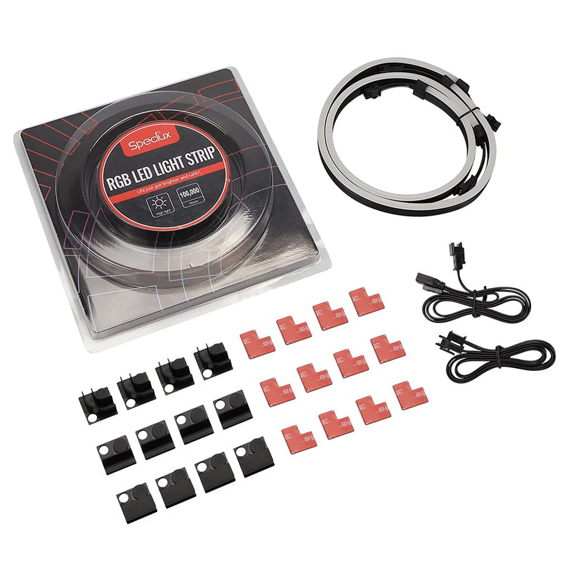 [AUSTRALIA] - NEON Addressable RGB PC LED Strip, 2x15.7inch WS2812 RGB Rainbow Magnetic ARGB Strip for 5V 3-pin Aura SYNC, Gigabyte RGB Fusion, MSI Mystic Light Sync, with 12pcs Strong Magnetic Brackets Neon ARGB 2 Strips 5V 3 Pin 