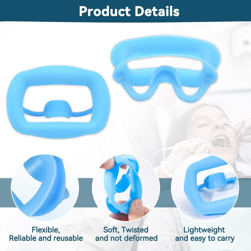 [AUSTRALIA] - 2 Pieces Dental Mouth Openers Reusable Autoclavable Silicone Teeth Whitening Cheek Holder Lip Holder for Dentist Mouth Inspection Mouth Guard Challenge Game (Blue) blue 
