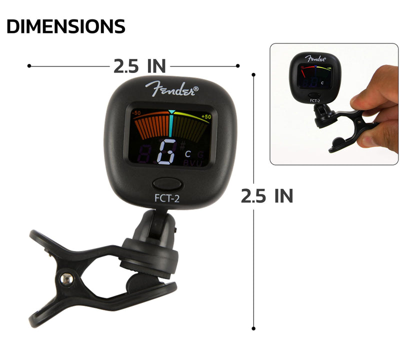 [AUSTRALIA] - Fender FCT-2 Professional Multi-Instrument Clip-On Tuner for Guitar, Bass, Ukulele, and Violin 