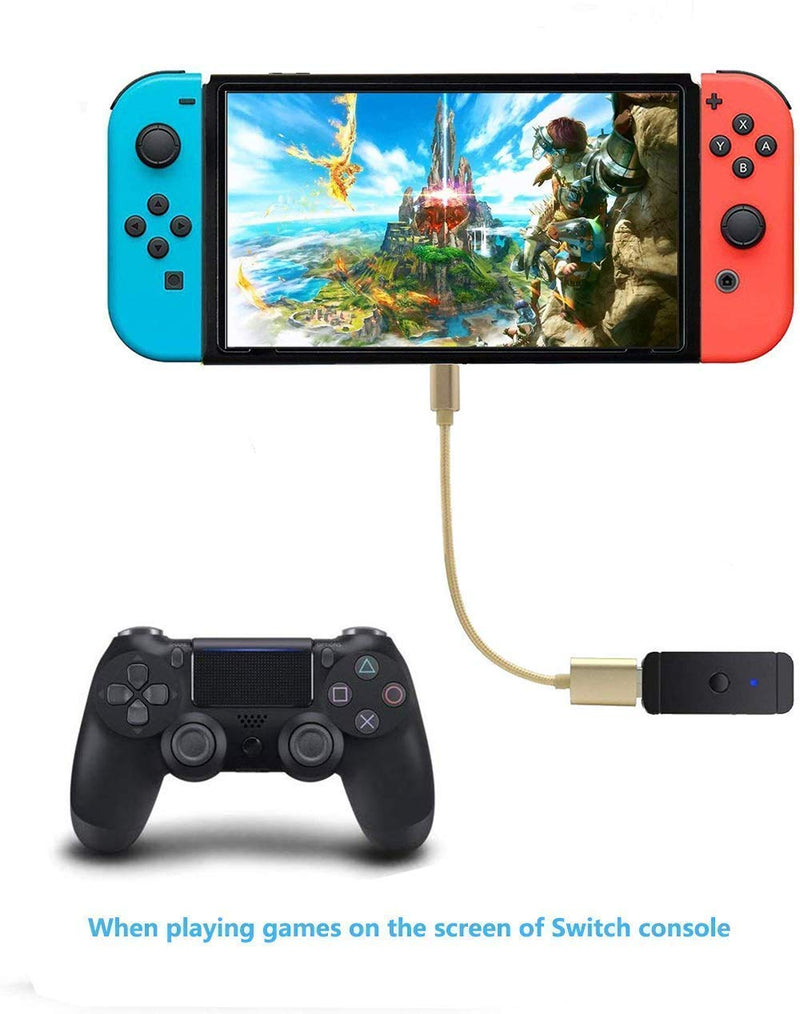 Controller Adapter USB for N-Switch PS3 PC, Dongle Bluetooth Compatible with PS5/ PS3/ PS4/ Xbox 360/ Xbox One X/ Wii U Pro/ Windows PC/ Switch Pro Controller Converter Adapter