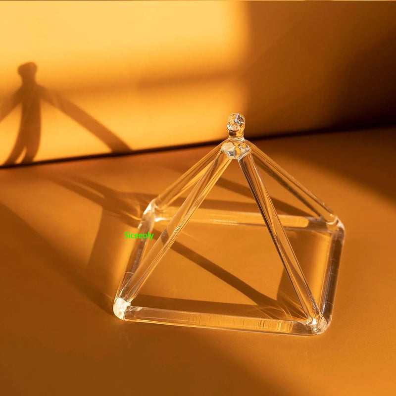 [AUSTRALIA] - 6 Inch Clear Quartz Crystal Singing Pyramid Healing Musical Instrument For Sound Healing Meditation With Crystal Singing Bowl Striker 6 inch 
