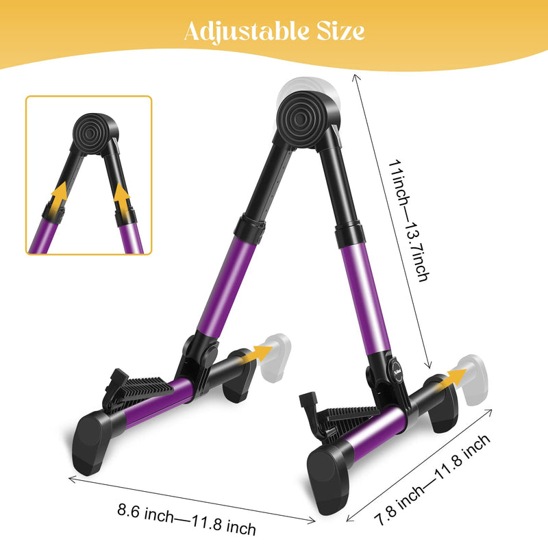 [AUSTRALIA] - Saker Folding Instrument Stand for Guitar- Guitar Stand for Acoustic/Electric/Classical Guitars and Violin, Ukulele, Bass, Portable and Lightweight, Easy to fold,The Ultimate for Concert & Travel Purple 
