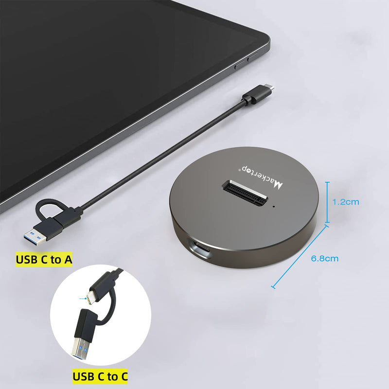 M.2 NVMe & SATA to USB C Docking Station, SSD Reader Adapter for 2280 2260 2242 2230 Enclosure, Fits Both M.2 (M Key, B+M Key) NVMe and SATA NGFF SSDs Aluminum Alloy Silver