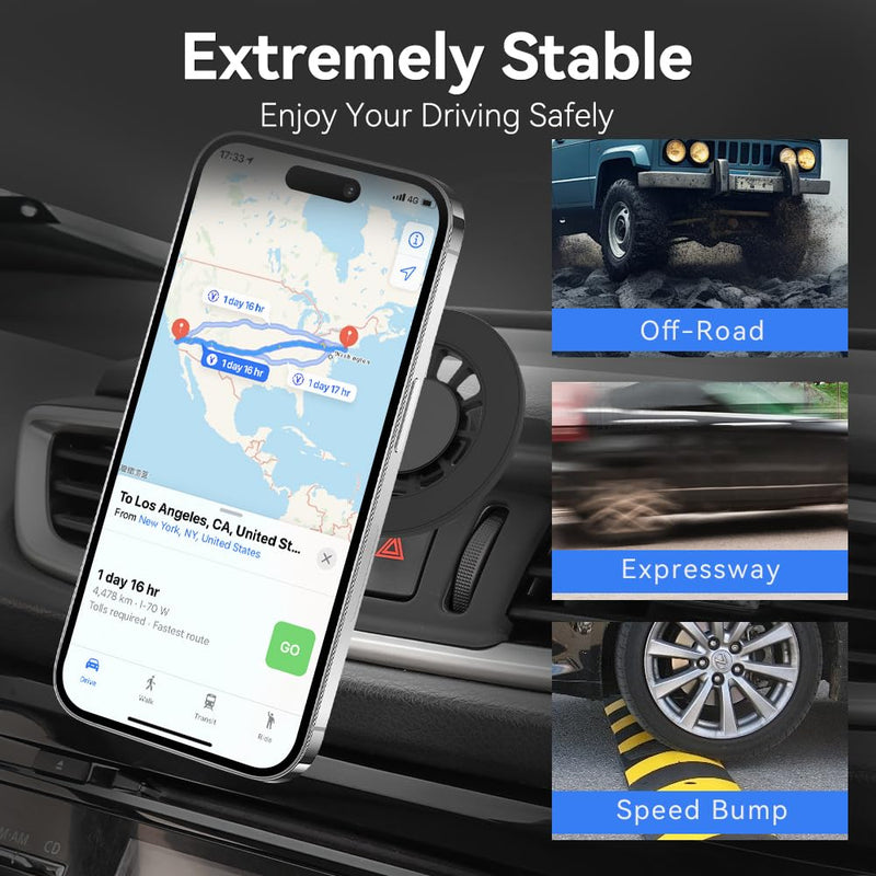 CLEC Car Phone Holder Fit for Nissan Rogue 2014-2020 Custom Rotatable for Magsafe Cell Phone Mount [20 Strong Magnets][Hands Free]