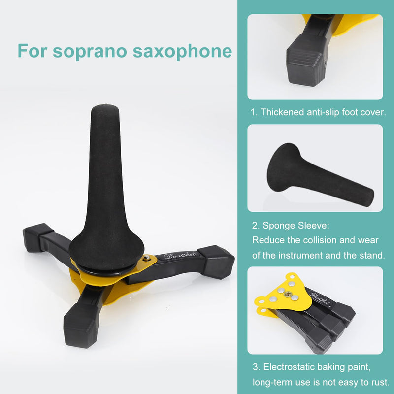 [AUSTRALIA] - Danchet Foldable Portable Soprano Saxophone Stand, Sax Tripod Holder, Portable Soprano Saxophone Stand… Soprano Sax Stands 
