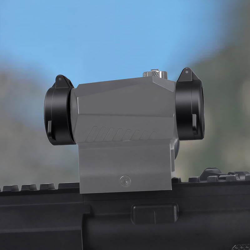 [AUSTRALIA] - Flip-up Red Dot Lens Cover Black Protection Caps for Sig Sauer Romeo5 (Not fit Romeo5 Gen II) & Optics Sight with 28mm Diameter Ocular/Objective Lips 
