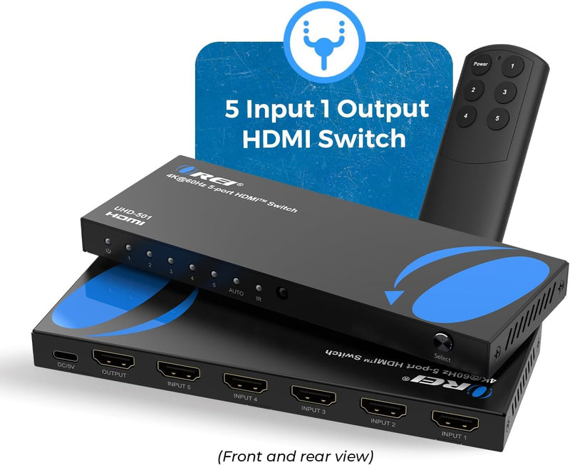 [AUSTRALIA] - OREI 4K HDMI Switch 5 in 1 Out – HDMI Switch with Remote 4K@60hz with HDR, Dolby, DTS & 3D - 18Gbps Switcher - for PS5/4, Xbox, Roku, Fire TV 