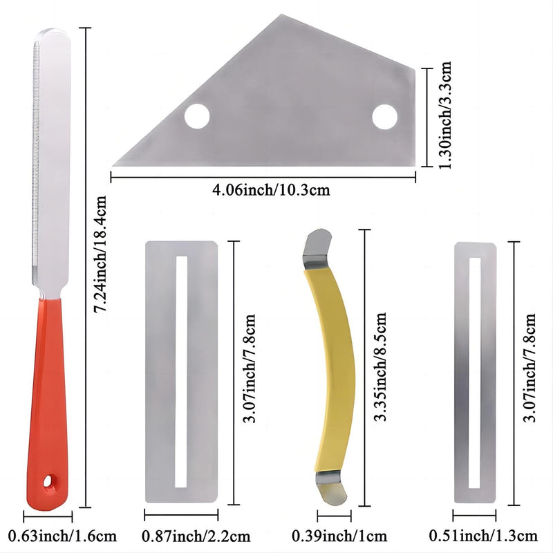 [AUSTRALIA] - 16PCs Guitar Diy Tools Fret File Crowning, Fret Rocker, Fret End Dressing File, Fret Wrap, Fret Leveling Beam, Fret Polishing Kit, Fingerboard Guards, String Spreaders Sanding Papers for Guitar Bass 