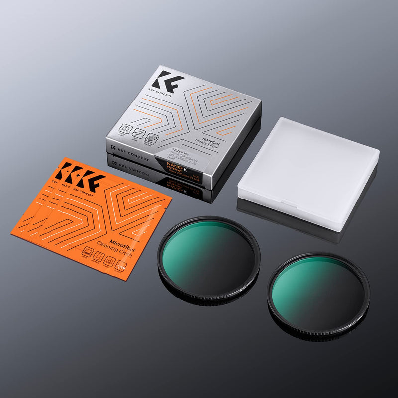 K&F Concept 67mm Black Diffusion 1/4 & 1/8 Filters Kit Mist Cinematic Effect Filters Set with Multi-Layer Coated for Camera Lens - K Series