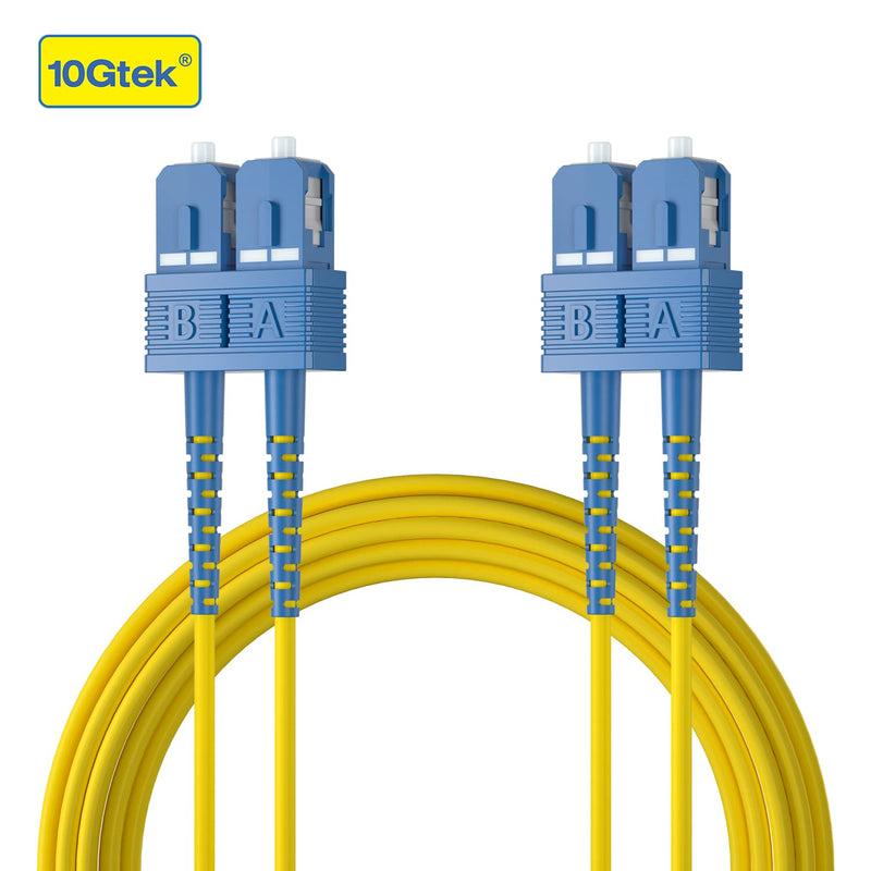 10Gtek 2 Pack of 3M OS2 SC to SC Fiber Patch Cable and 2 Pack of Gigabit SingleMode Fiber to Ethernet Media Converter