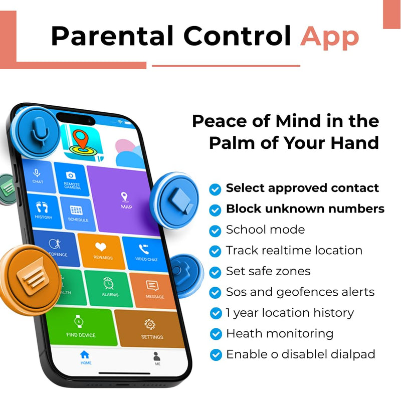Smart Watch for Kids with GPS Tracker, Audio & Video Calling, SOS Alerts, HD Camera, Fitness Tracker, Parental Controls, Kids Smart Watch for Boys & Girls, Subscription Required (Pink) Red