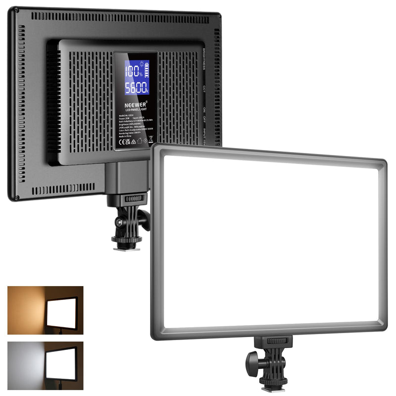 NEEWER 192 LED Video Light Panel, 20W Ultra Thin Bi Color Dimmable DSLR Camera Soft Light with 8000mAh Built in Lithium Battery, 3200-5600K CRI97+ for Photography Video Recording Live Streaming NL-192AI