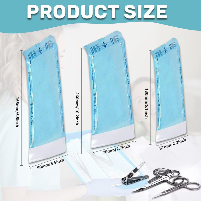 Pack of 150 Sterilisation Bags, Self-Sealing Sterilisation Bags, Sterilisation Bags, Dental Self-Sealing Sterilisation Bags