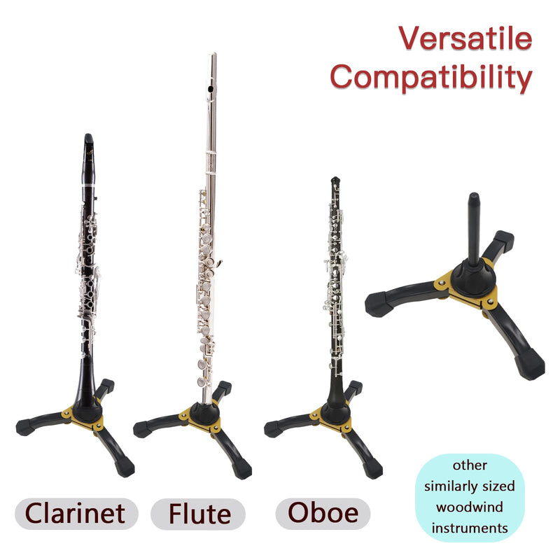 Portable Clarinet Stand, Foldable Tripod Holder for Flute, Oboe, and Other Woodwind Instruments, Perfect for Musicians to Carry Around