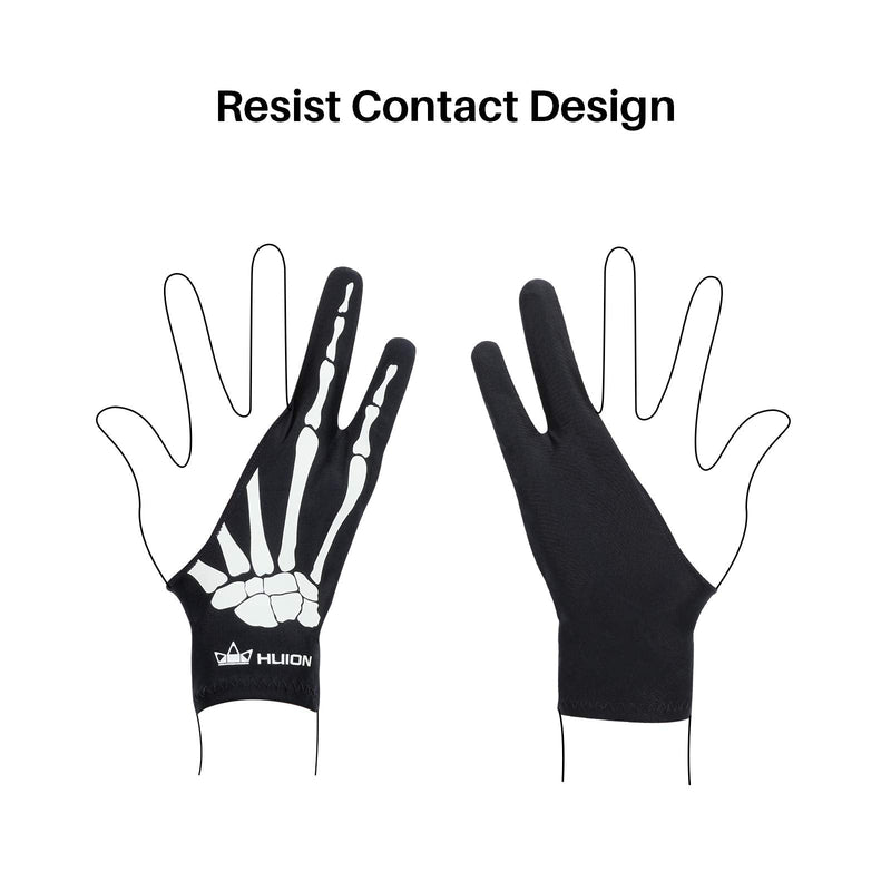 HUION Skeleton Artist Glove for Graphic Drawing Tablet Pad Monitor Painting, Paper Sketching, Suitable for Left and Right Hand Medium