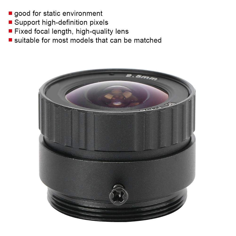 2.5mm 3MP Camera Lens, HD 2.5mm 3MP F1.2 1/2.5 CS Mount Focus Fixed CCTV Lens for Camera