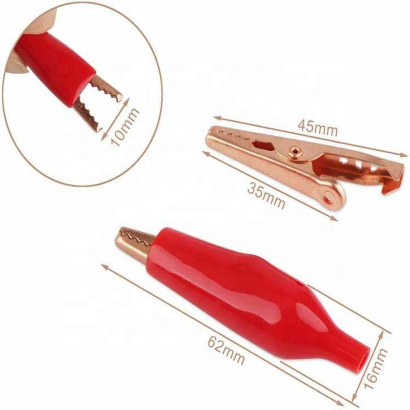 Pack of 10 Test Leads with Alligator Clips Double Ended Test Leads (50 cm) 10 items