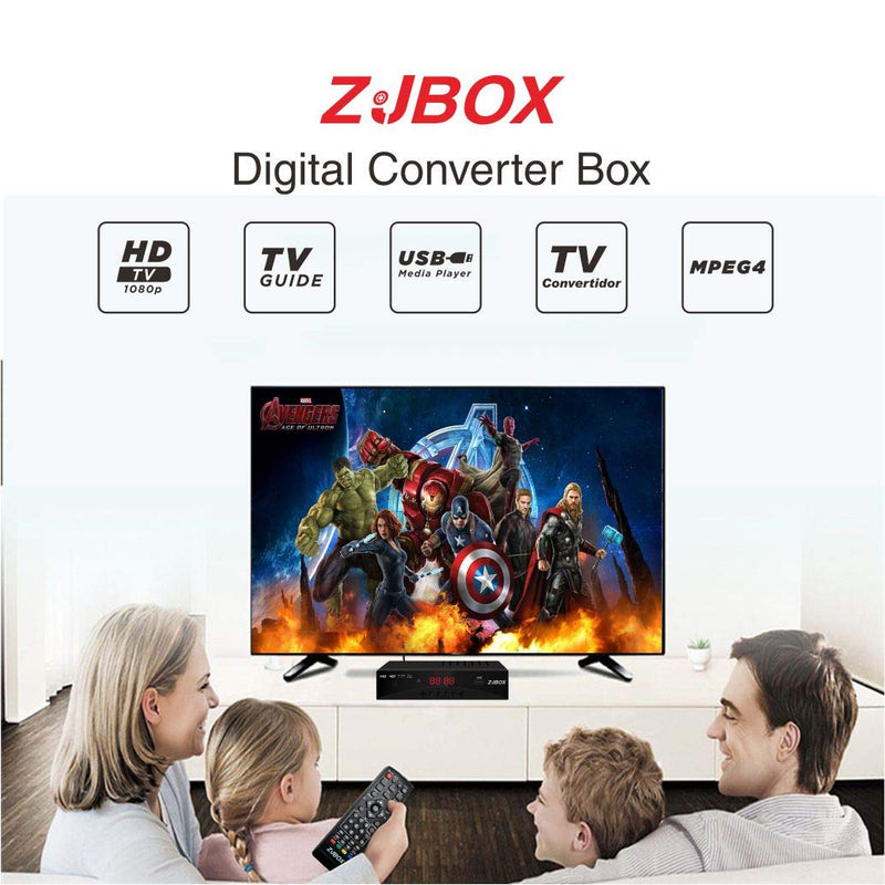 [AUSTRALIA] - Digital TV Converter Box, ATSC Tv Tuner - ZJBOX for Analog HDTV Live 1080P with Recording&Playback,HDMI Output, Timer Setting Tuner Function Digital Channel Free 