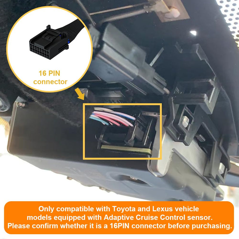 Dash Camera Power Adapter (16-Pin) for Toyota and Lexus and More, Dashcam Charger Cable, USB Power Source, 5V 12V Output, D3-011