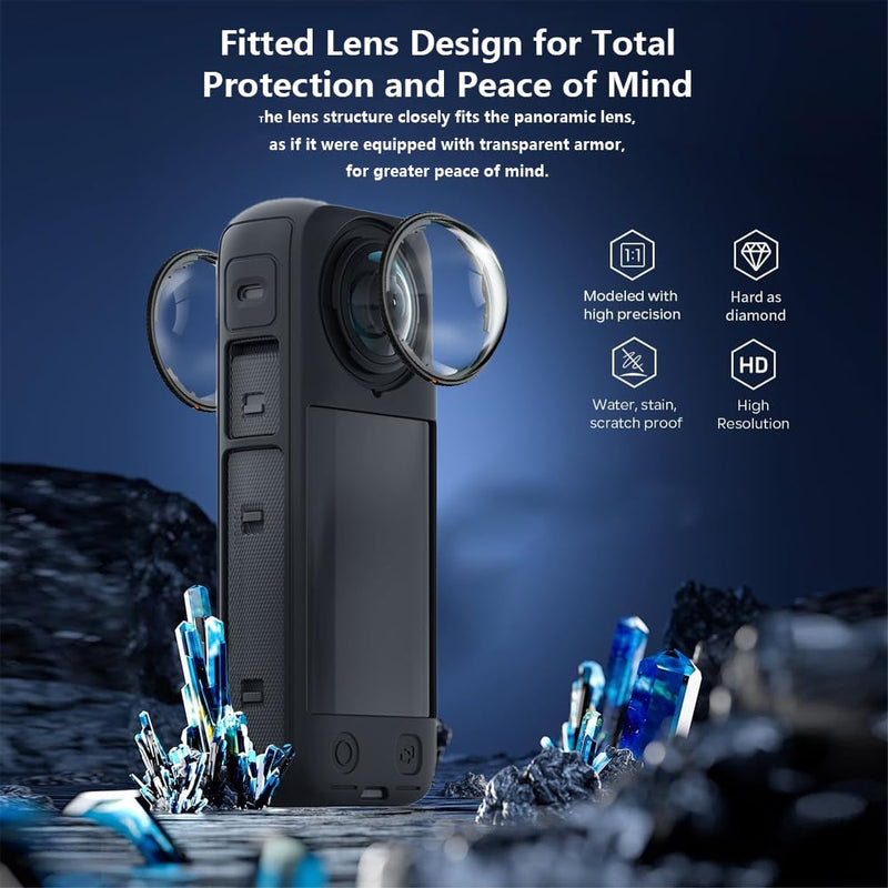 Lens Guard for Insta360 X4, Lens Protector Removable PC Protective Lens Cover for Insta 360 X4 Accessories(2 sets - 4 pcs)