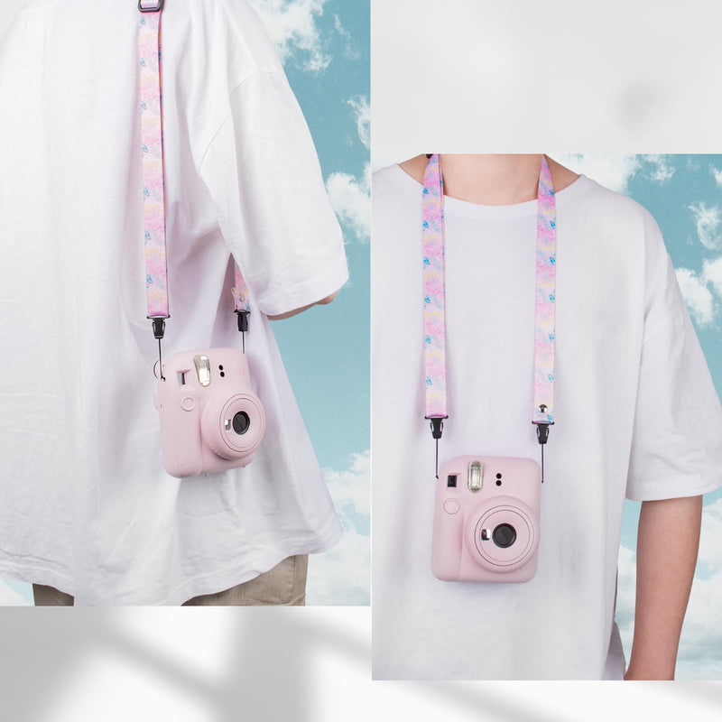 Camera Strap for Kids[2 Pack],Kids Camera Lanyard Neck Strap,iPad Strap for Kids,Children Camera Strap for Fujifilm mini Camera Pink+purple