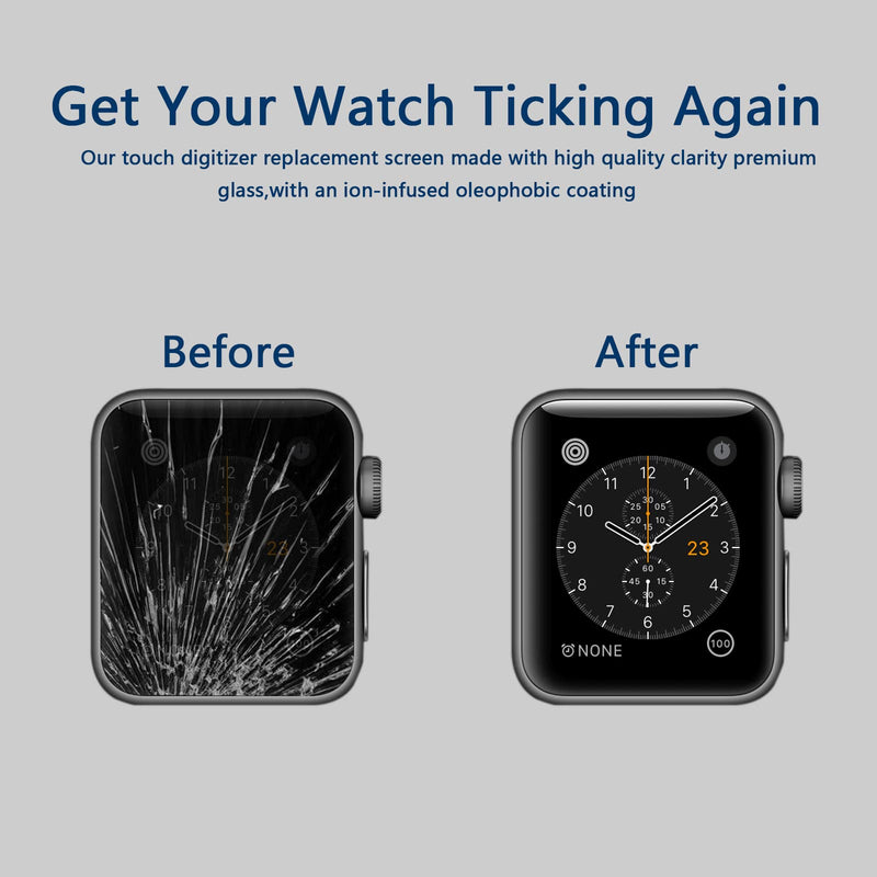 Compatible with Apple Watch Series 5 SE/SE2 Screen Replacement 44mm Front Glass Cover Lens LED Touch Digitizer Repair Kit with Tools and Instructions (No LCD Screen) S5/SE/SE2