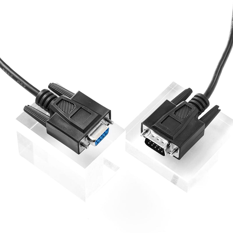 Straight Through DB9 RS232 Serial Cable, 6ft Male to Female 9 Pin Straight Through Extension Cable DB9 Male to Femal-6ft