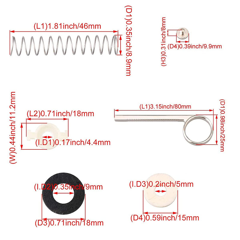 [AUSTRALIA] - Trumpet Repair Kit Trumpet Finger Buttons Valve Cap Screw Drain Valve Key Piston Spring Trumpet Valve Replacement Parts Silver 